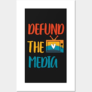 Distressed Retro Vintage Defund The Media Posters and Art